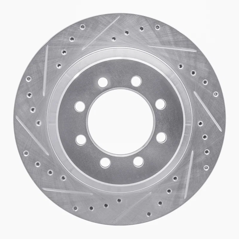 R1 Concepts 631-54102L, R1 75-94 Ford E-350 Econoline Club Wagon Front Left Drilled & Slotted Silver Brake Rotor
