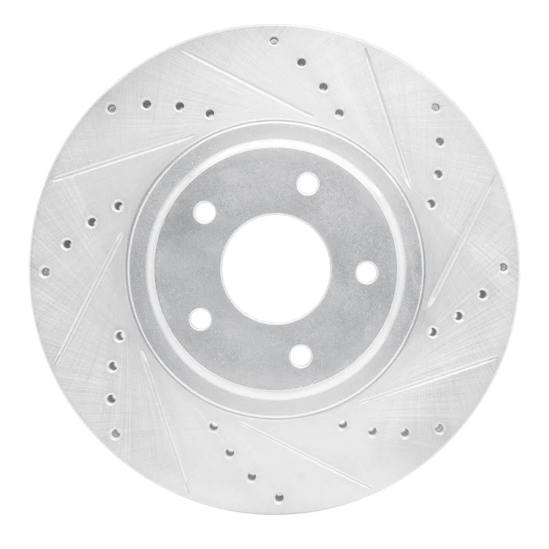 R1 Concepts 631-67051R, R1 03-05 Nissan Maxima Front Right Drilled & Slotted Silver Brake Rotor