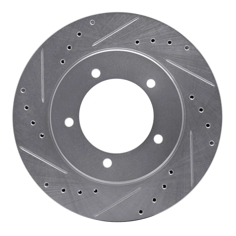 R1 Concepts 631-01013L, R1 99-08 Chevrolet Tracker Front Left Drilled & Slotted Silver Brake Rotor