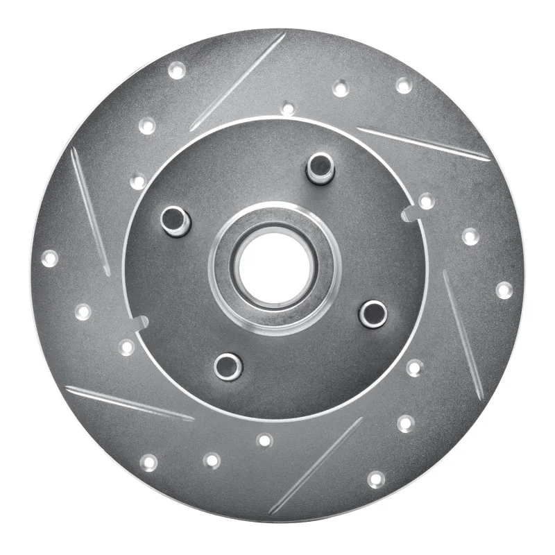 R1 Concepts 631-47012L, R1 1978-1987 Chevrolet CHEVETTE Front Left Drilled & Slotted Silver Brake Rotor