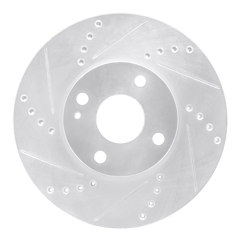 R1 Concepts 631-91003L, R1 16-25 Mazda 2 (Mexico) Front Left Drilled & Slotted Silver Brake Rotor