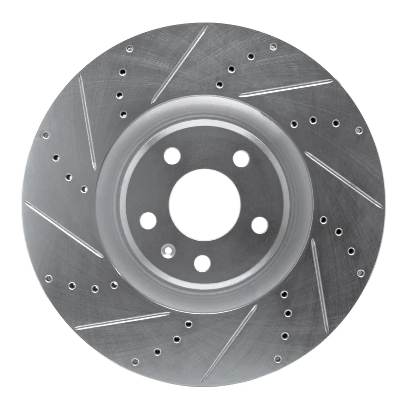 R1 Concepts 631-73064L, R1 2012-2018 Audi A6 Quattro Front Left Drilled & Slotted Silver Brake Rotor
