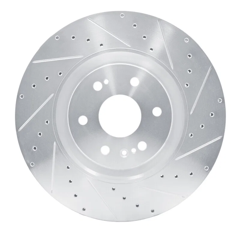 R1 Concepts 631-47091R, R1 21-25 Cadillac Escalade Front Right Drilled & Slotted Silver Brake Rotor