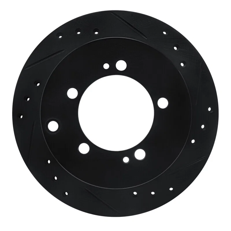 R1 Concepts 633-72016R, R1 91-99 Dodge STEALTH Rear Right Drilled & Slotted Black Brake Rotor