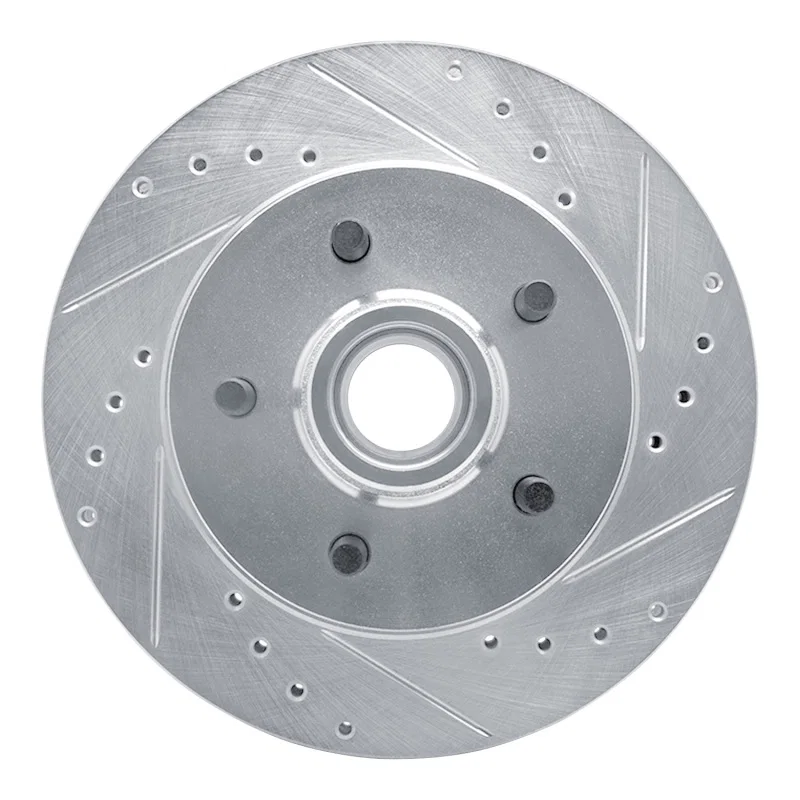 R1 Concepts 631-48022R, R1 1992-2002 Chevrolet Express 1500 Front Right Drilled & Slotted Silver Brake Rotor