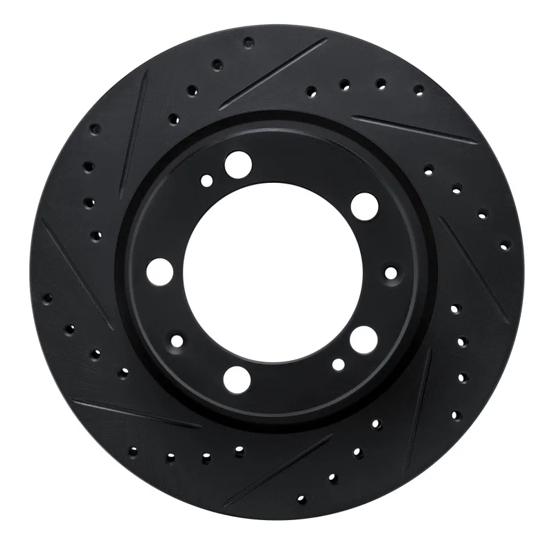R1 Concepts 633-02019L, R1 87-95 Porsche 944 Except Turbo Front Left Drilled & Slotted Black Brake Rotor
