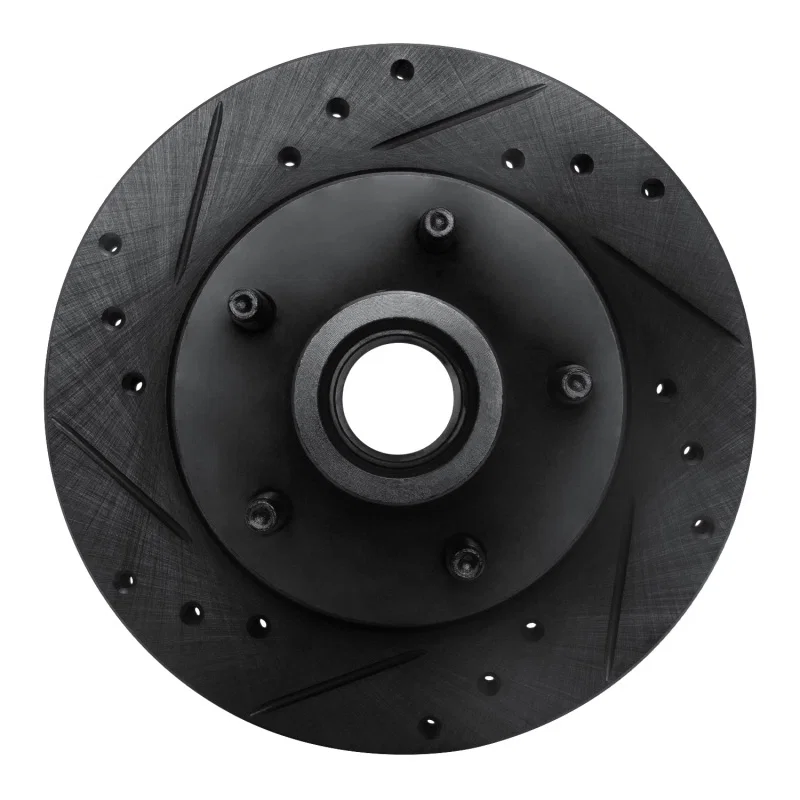 R1 Concepts 633-54126L, R1 91-94 Ford Explorer Front Left Drilled & Slotted Black Brake Rotor