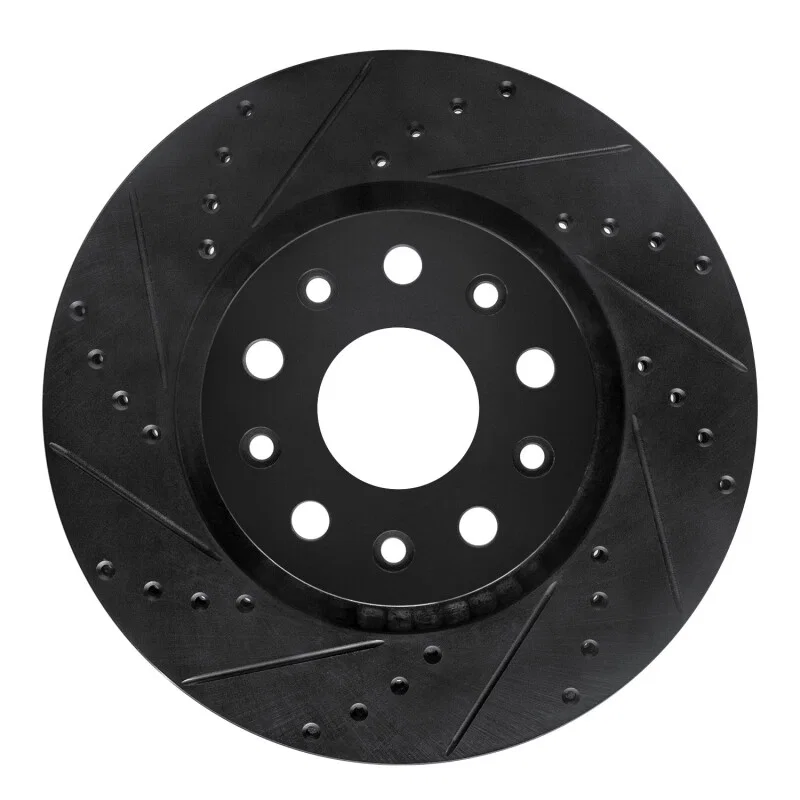 R1 Concepts 633-40038L, R1 2002-2018 Dodge Sprinter 2500 Rear Left Drilled & Slotted Black Brake Rotor
