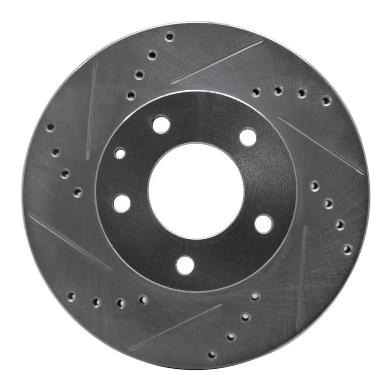 R1 Concepts 631-80060L, R1 92-95 Mazda MPV Front Left Drilled & Slotted Silver Brake Rotor