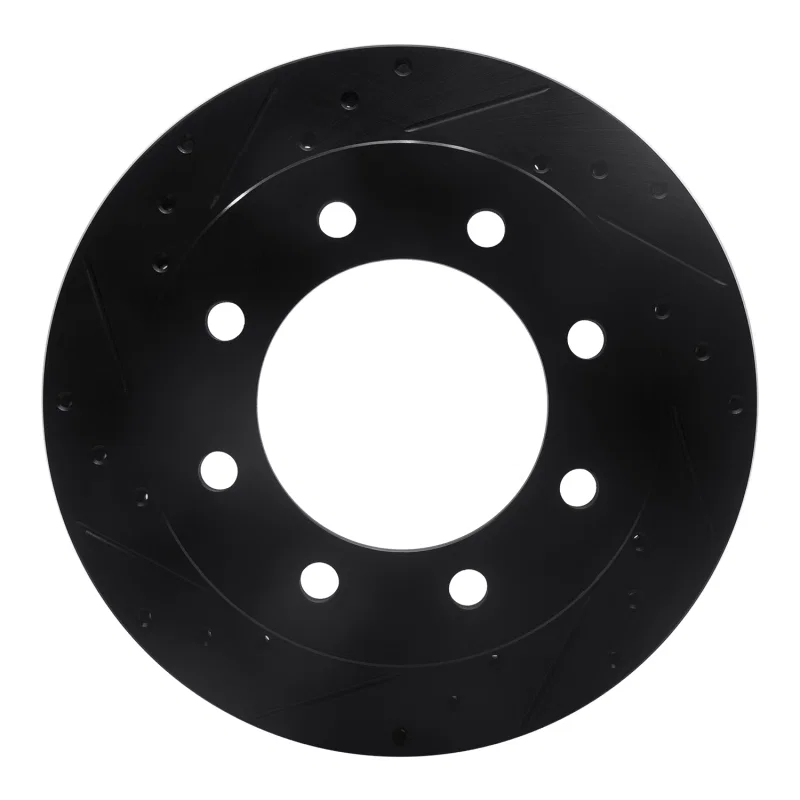 R1 Concepts 633-48040L, R1 99-20 Chevrolet Silverado 2500 Rear Left Drilled & Slotted Black Brake Rotor