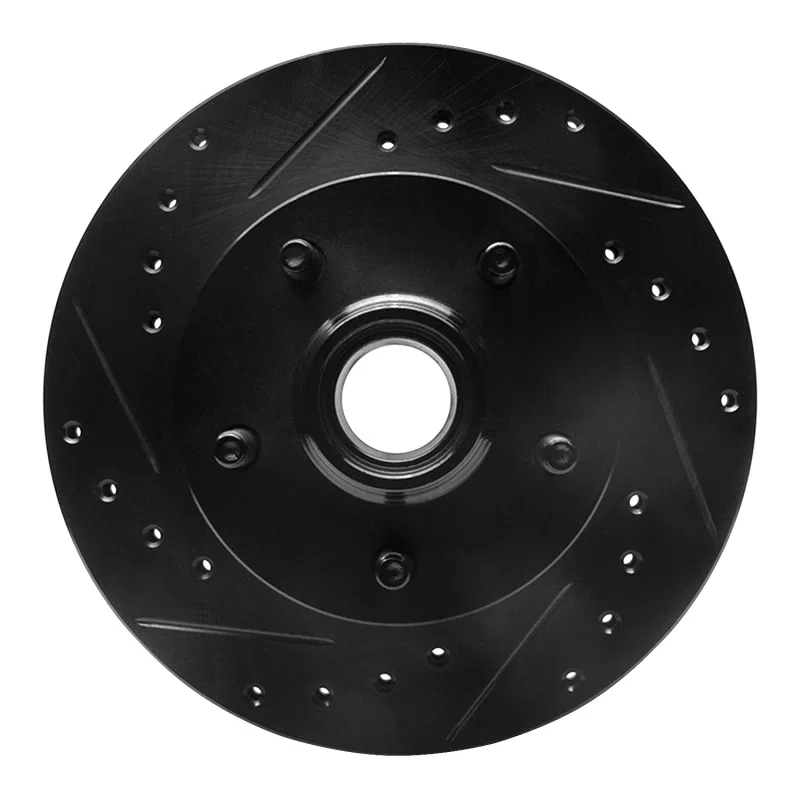 R1 Concepts 633-54165L, R1 98-02 Ford Ranger (USA/Canada) Front Left Drilled & Slotted Black Brake Rotor