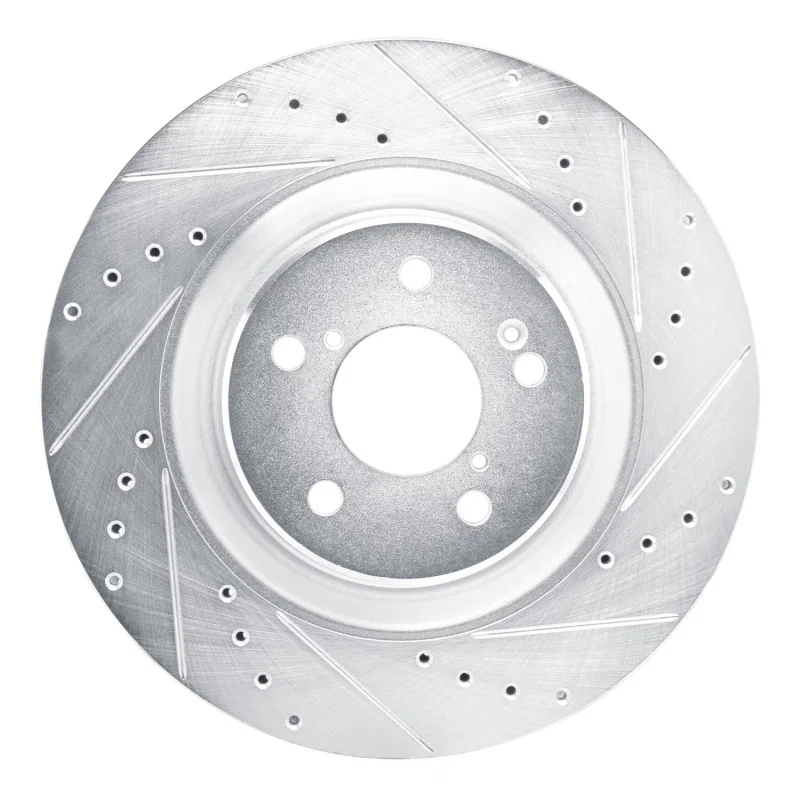 R1 Concepts 631-58037R, R1 2022-2026 Acura MDX Front Right Drilled & Slotted Silver Brake Rotor