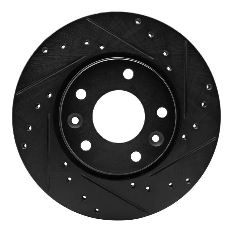 R1 Concepts 633-67114R, R1 20-25 Nissan SENTRA Front Right Drilled & Slotted Black Brake Rotor