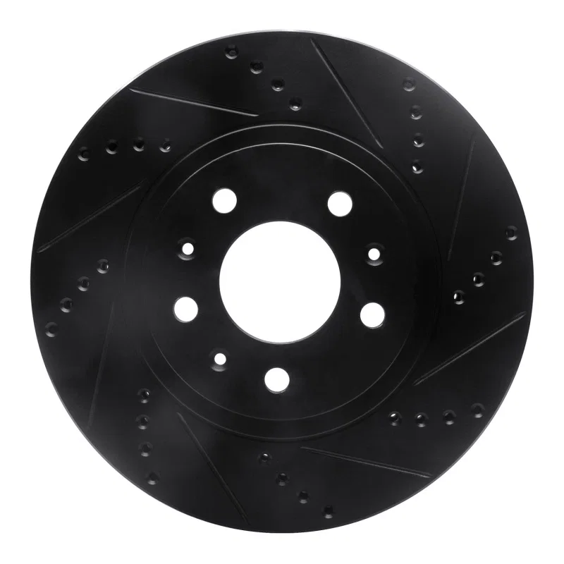R1 Concepts 633-46012R, R1 03-07 Cadillac CTS Front Right Drilled & Slotted Black Brake Rotor