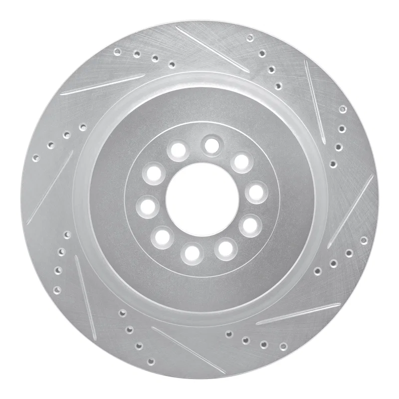 R1 Concepts 631-20014R, R1 03-05 Jaguar XJR Front Right Drilled & Slotted Silver Brake Rotor