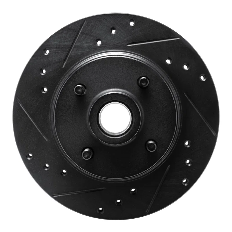 R1 Concepts 633-52001L, R1 76-80 Buick SKYHAWK Front Left Drilled & Slotted Black Brake Rotor