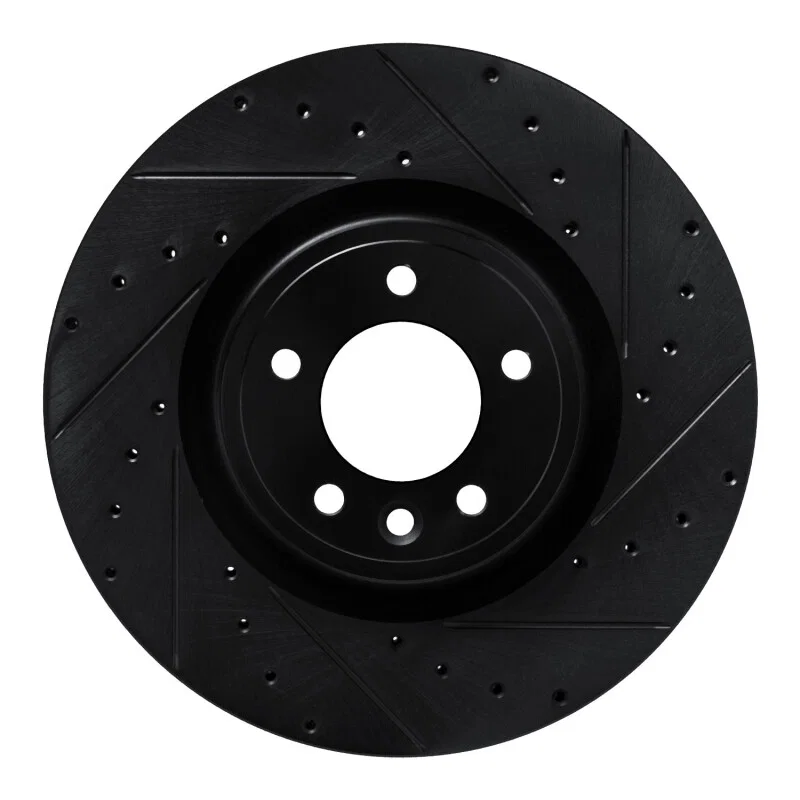 R1 Concepts 633-11032R, R1 18-24 Land Rover Range Rover Front Right Drilled & Slotted Black Brake Rotor