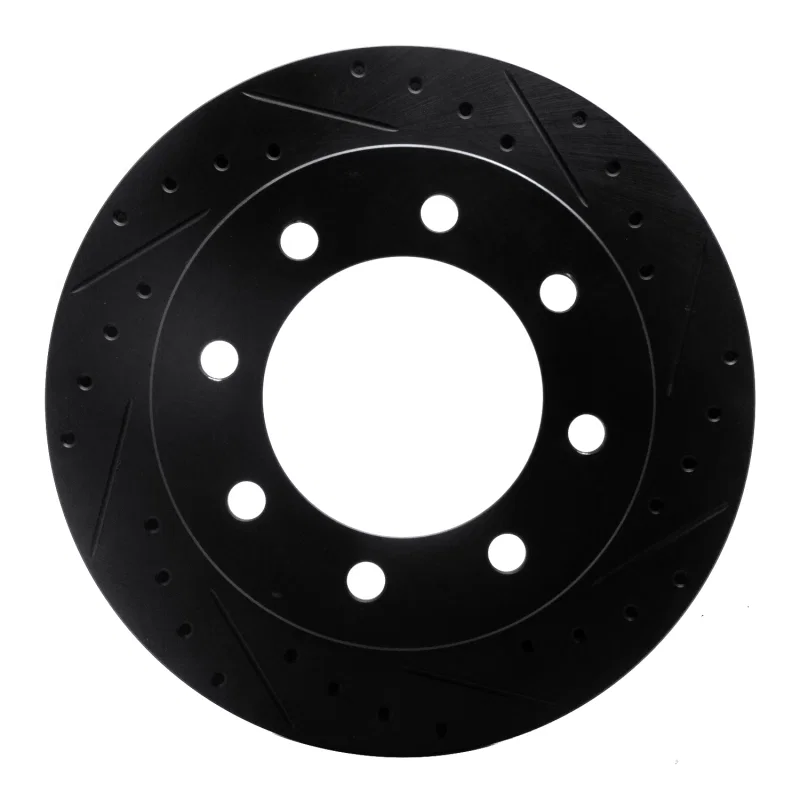 R1 Concepts 633-48040R, R1 99-20 Chevrolet Express 2500 Rear Right Drilled & Slotted Black Brake Rotor
