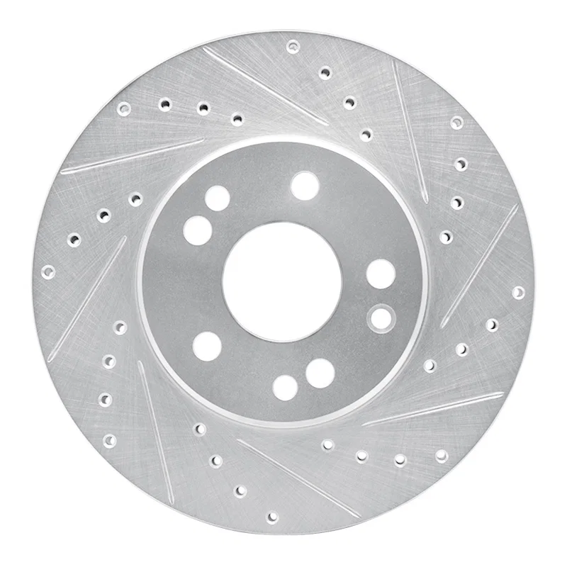 R1 Concepts 631-63031R, R1 90-95 Mercedes-Benz 400E Front Right Drilled & Slotted Silver Brake Rotor