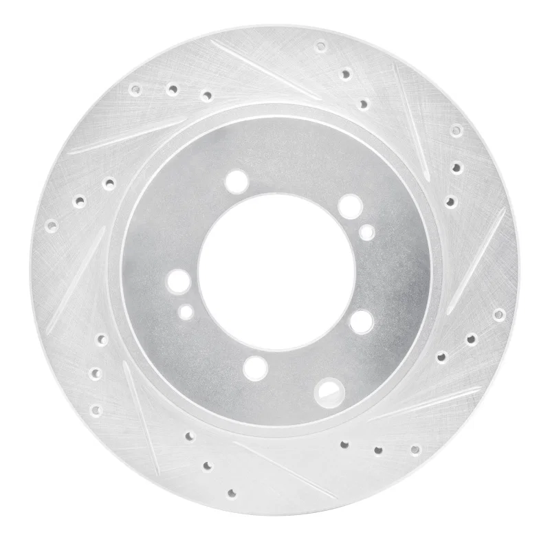 R1 Concepts 631-72032R, R1 93-99 Dodge STEALTH Rear Right Drilled & Slotted Silver Brake Rotor
