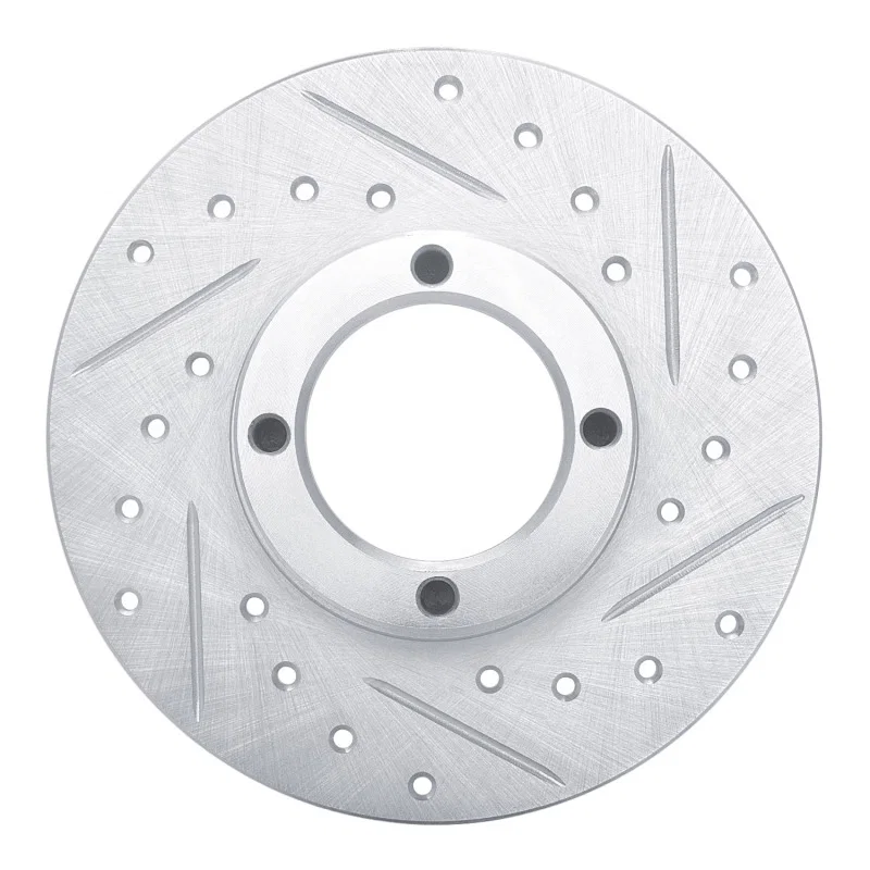 R1 Concepts 631-64000R, R1 63-79 Austin Healey Sprite Front Right Drilled & Slotted Silver Brake Rotor