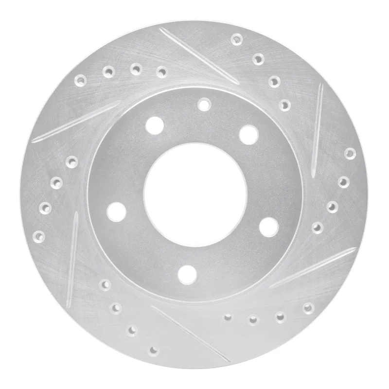 R1 Concepts 631-80028R, R1 93-03 Ford Probe Front Right Drilled & Slotted Silver Brake Rotor