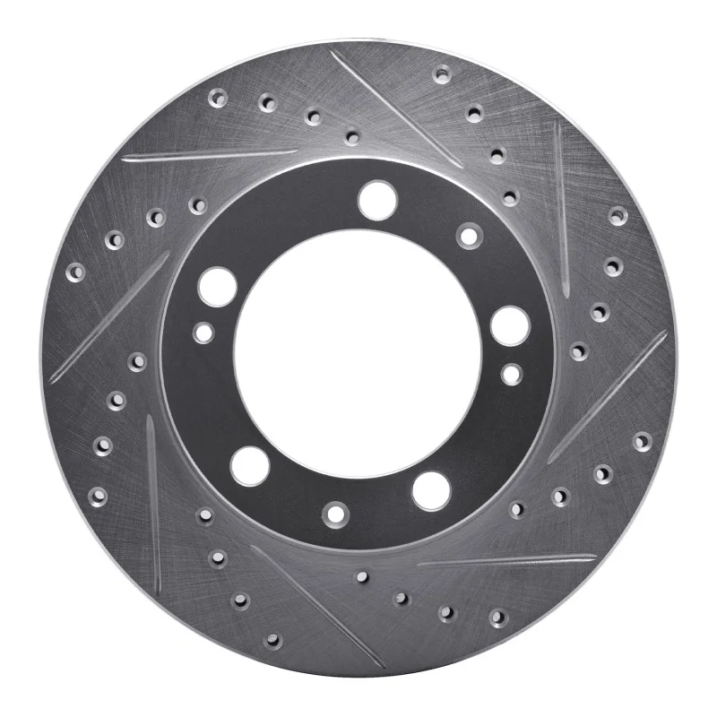 R1 Concepts 631-02022R, R1 87-89 Porsche 944 Except Turbo Front Right Drilled & Slotted Silver Brake Rotor