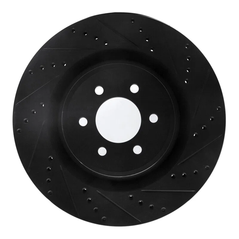 R1 Concepts 633-40022R, R1 2003-2017 Dodge Viper Front Right Drilled & Slotted Black Brake Rotor
