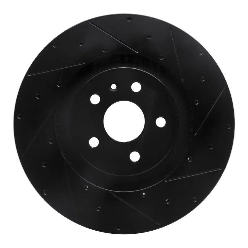 R1 Concepts 633-46029R, R1 2009-2015 Cadillac CTS Front Right Drilled & Slotted Black Brake Rotor