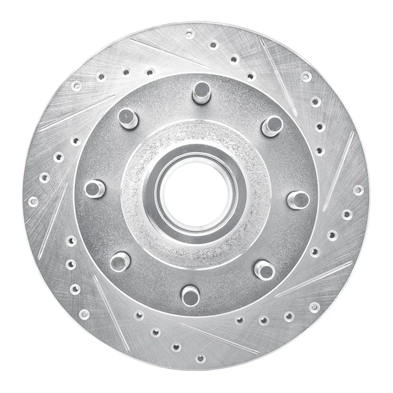 R1 Concepts 631-54127R, R1 92-94 Ford E-250 Econoline Front Right Drilled & Slotted Silver Brake Rotor