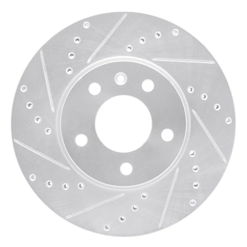 R1 Concepts 631-46033L, R1 13-25 Cadillac ATS Front Left Drilled & Slotted Silver Brake Rotor