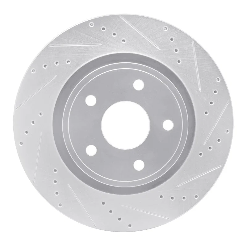 R1 Concepts 631-40104R, R1 04-06 Dodge Ram 1500 Pickup Front Right Drilled & Slotted Silver Brake Rotor