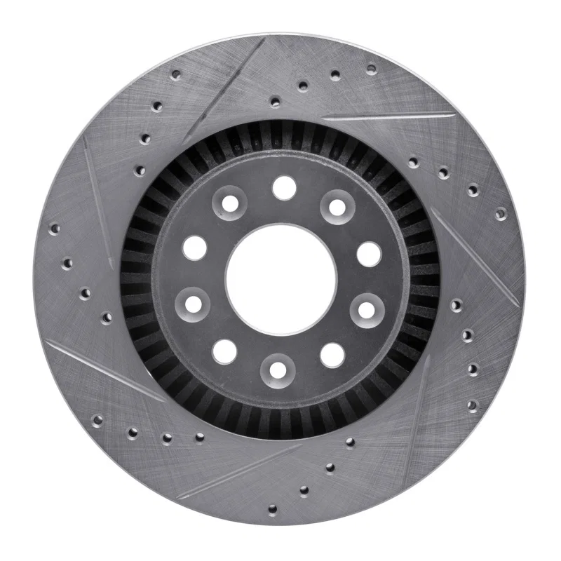 R1 Concepts 631-54052L, R1 05-09 Ford Five Hundred Front Left Drilled & Slotted Silver Brake Rotor