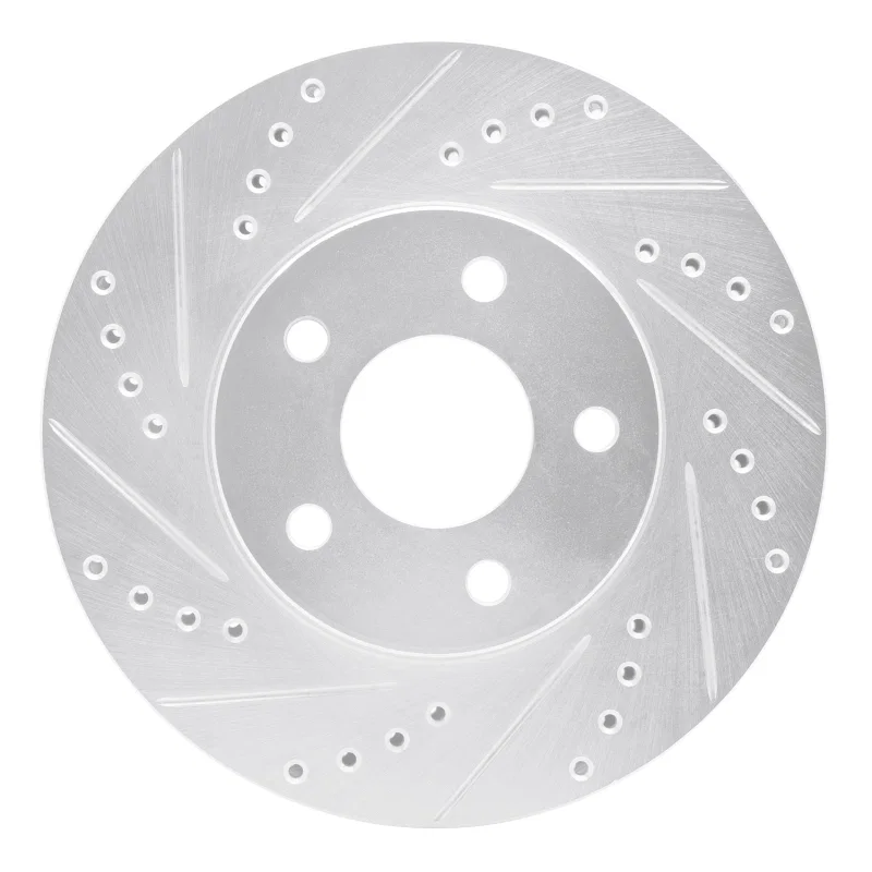 R1 Concepts 631-47036L, R1 07-10 Chevrolet COBALT Front Left Drilled & Slotted Silver Brake Rotor