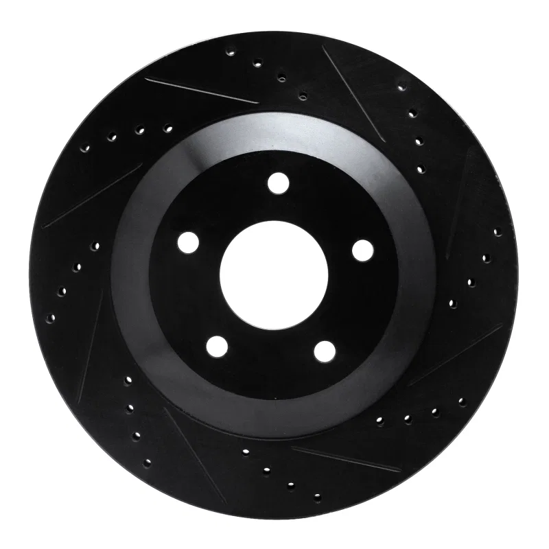 R1 Concepts 633-46007D, R1 97-09 Cadillac XLR Left Front Drilled & Slotted Black Brake Rotor