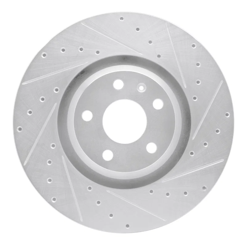 R1 Concepts 631-73054R, R1 08-11 Audi TT Quattro Front Right Drilled & Slotted Silver Brake Rotor