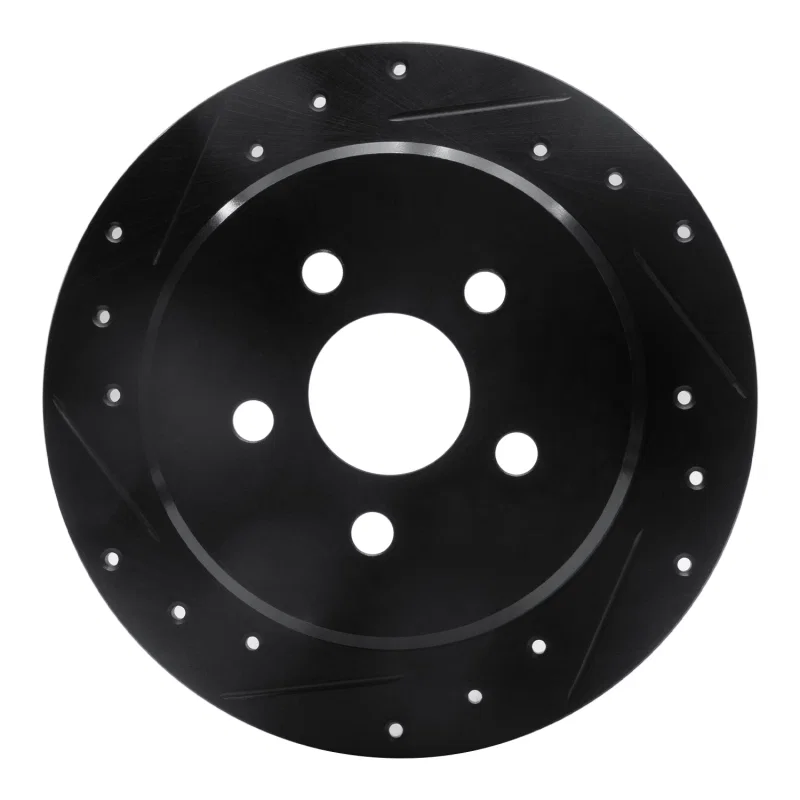 R1 Concepts 633-39011L, R1 95-07 Chrysler Sebring Rear Left Drilled & Slotted Black Brake Rotor