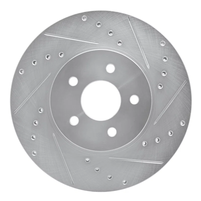 R1 Concepts 631-20012R, R1 01-08 Ford Mondeo (Mexico) Front Right Drilled & Slotted Silver Brake Rotor