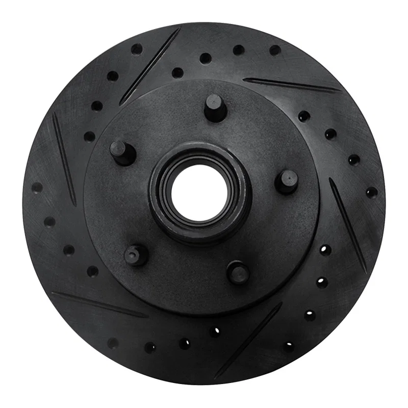 R1 Concepts 633-54139L, R1 95-97 Ford Ranger (USA/Canada) Front Left Drilled & Slotted Black Brake Rotor