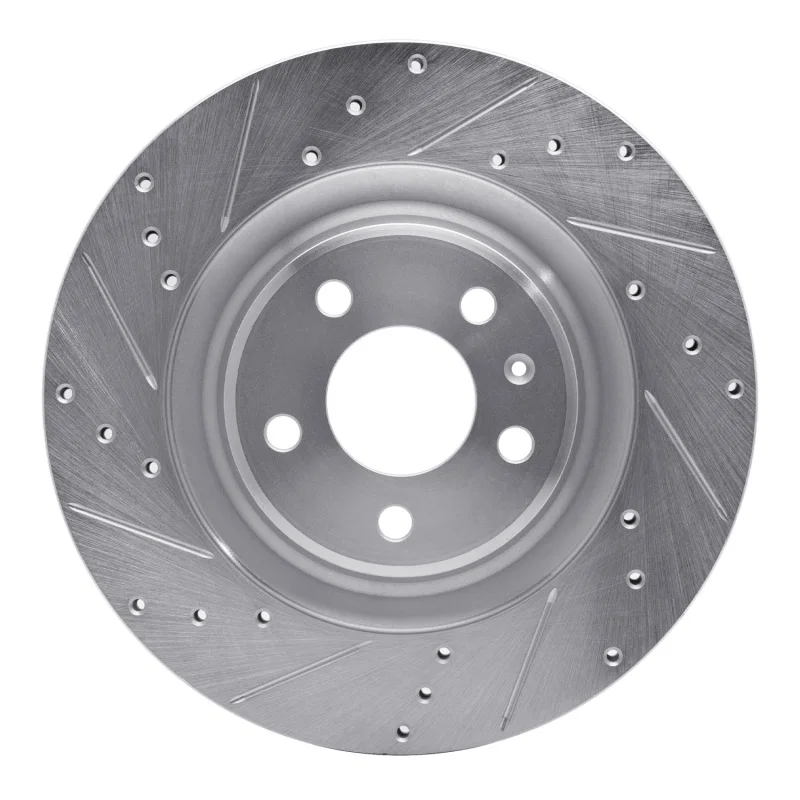 R1 Concepts 631-73066L, R1 2008-2025 Audi A7 Quattro Rear Left Drilled & Slotted Silver Brake Rotor