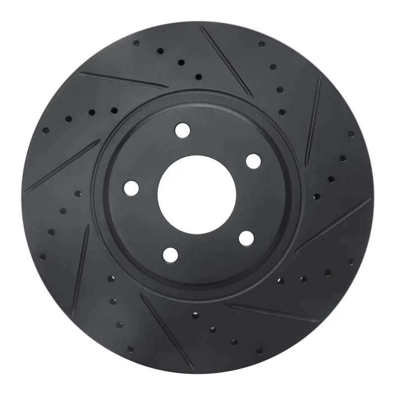 R1 Concepts 633-67051R, R1 03-05 Nissan Maxima Front Right Drilled & Slotted Black Brake Rotor