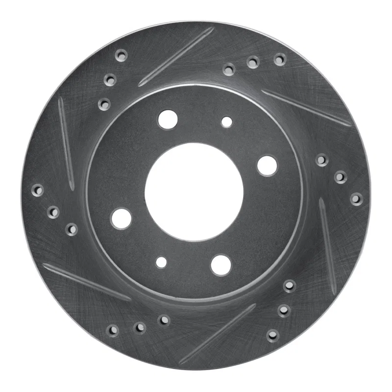 R1 Concepts 631-92073L, R1 98-12 Dodge ATOS (Mexico) Front Left Drilled & Slotted Silver Brake Rotor