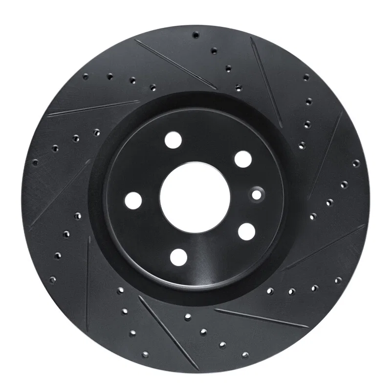 R1 Concepts 633-45019R, R1 13-19 Buick Regal Front Right Drilled & Slotted Black Brake Rotor