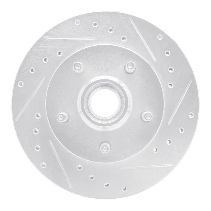 R1 Concepts 631-54165R, R1 98-02 Ford Ranger (USA/Canada) Front Right Drilled & Slotted Silver Brake Rotor