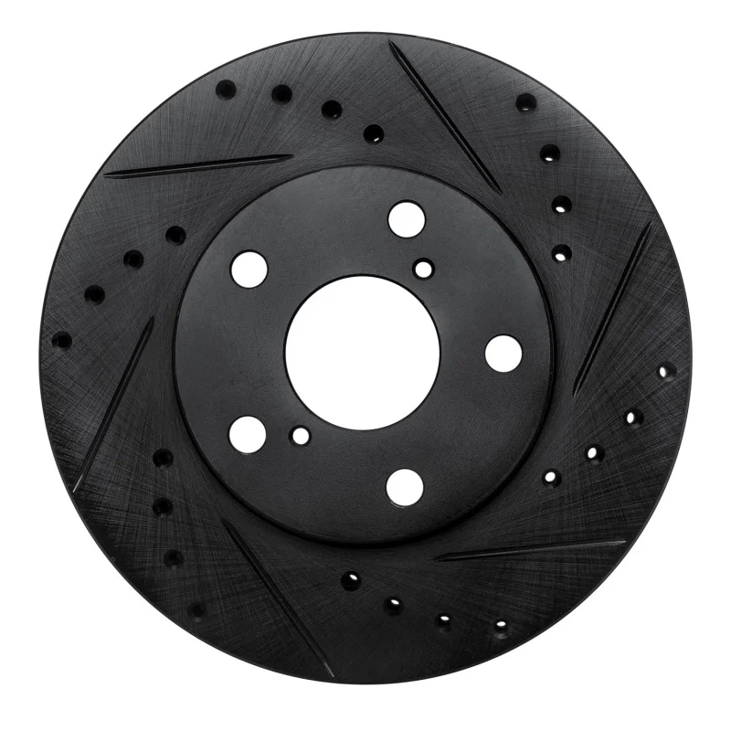 R1 Concepts 633-75003R, R1 92-98 Lexus SC300 Front Right Drilled & Slotted Black Brake Rotor