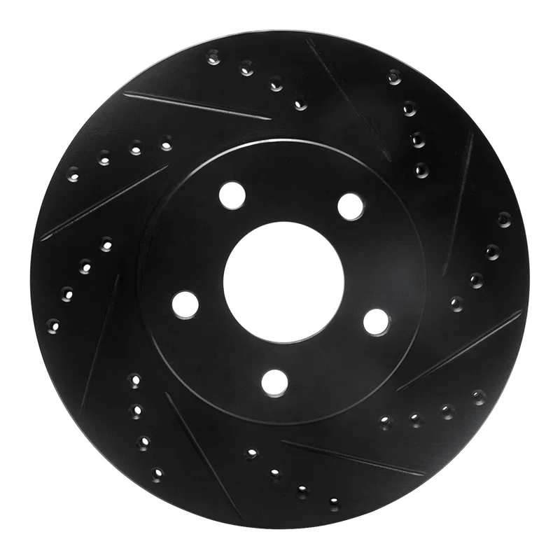 R1 Concepts 633-47036R, R1 07-10 Chevrolet Cobalt Front Right Drilled & Slotted Black Brake Rotor