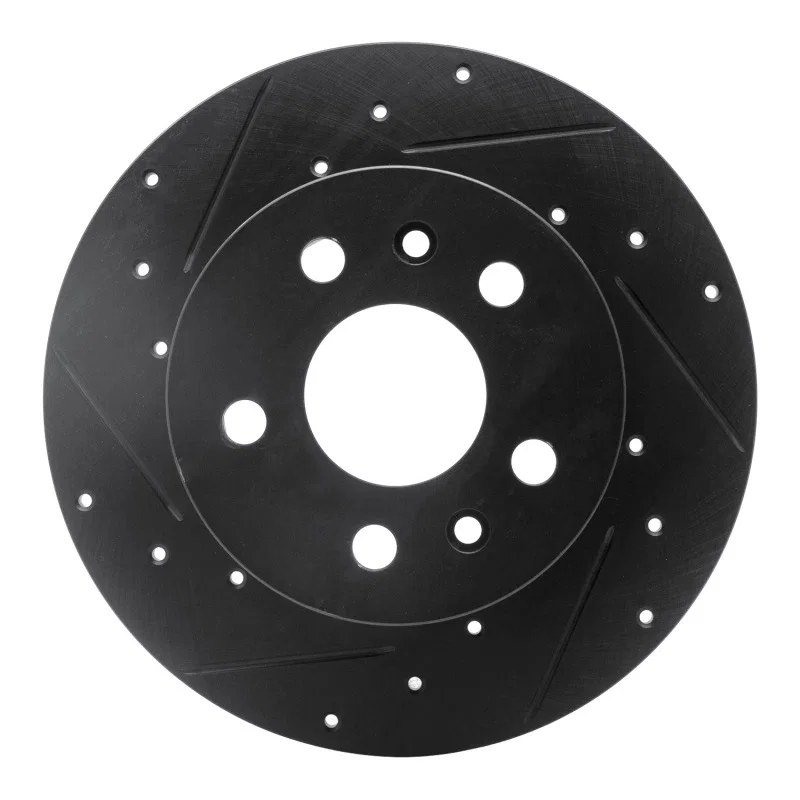R1 Concepts 633-74036L, R1 72-78 Volkswagen Type 2 Front Left Drilled & Slotted Black Brake Rotor