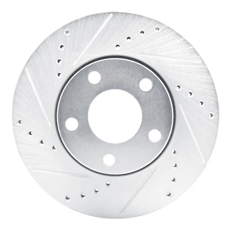 R1 Concepts 631-73014L, R1 90-97 Audi V8 Quattro Front Left Drilled & Slotted Silver Brake Rotor