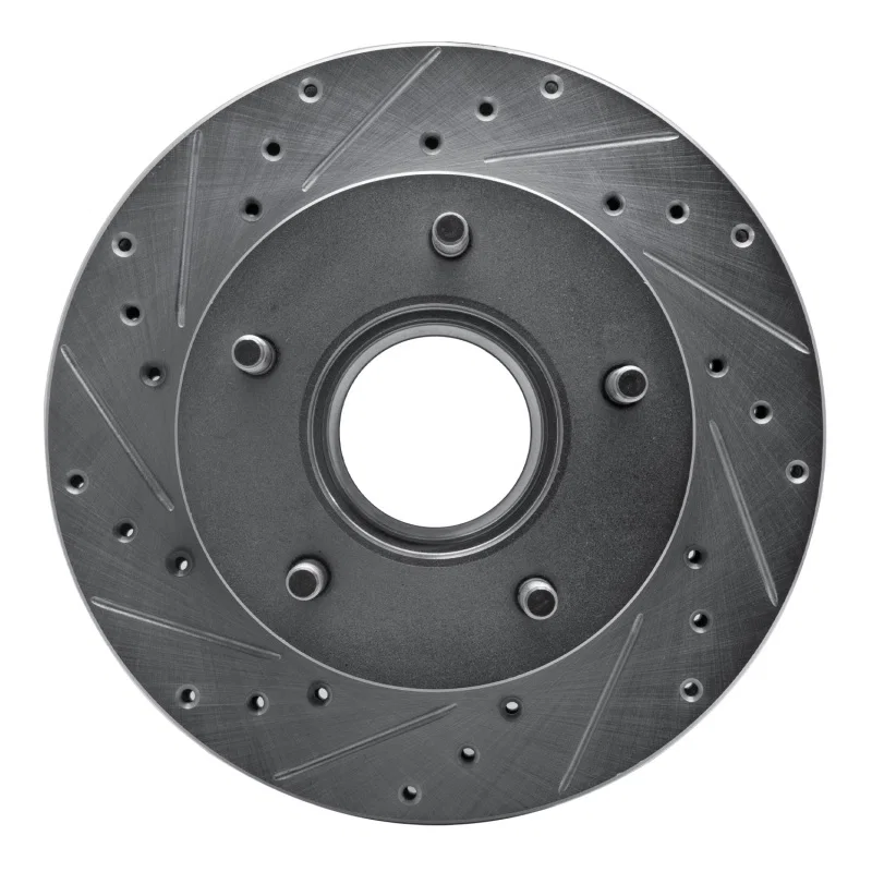 R1 Concepts 631-54113L, R1 86-88 Ford BRONCO Front Left Drilled & Slotted Silver Brake Rotor
