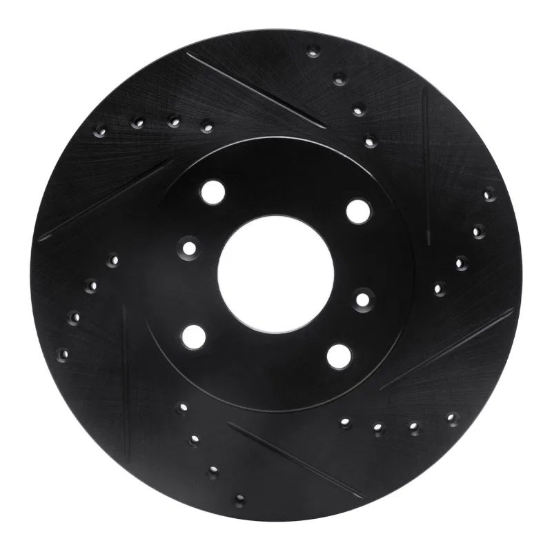 R1 Concepts 633-58010R, R1 98-99 Acura CL Front Right Drilled & Slotted Black Brake Rotor
